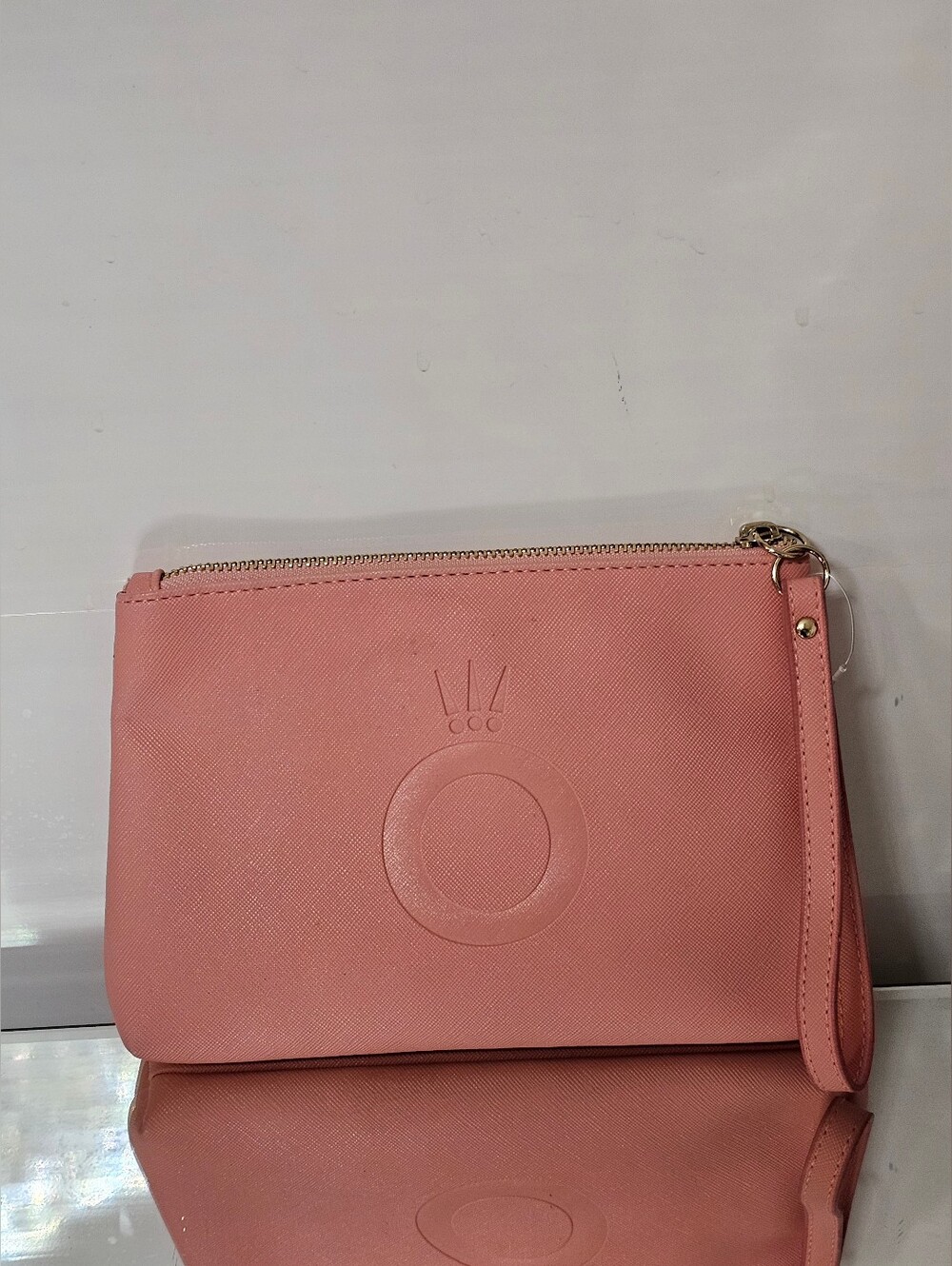 Pandora Pink Wristlet Clutch with Embossed Logo